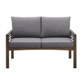 thumbnail image 6 of Walker Edison Lucien Modern Patio Loveseat, Dark Brown, 6 of 7