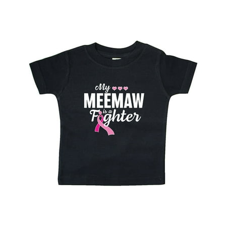 

Inktastic Breast Cancer Awareness My Meemaw is a Fighter Gift Baby Boy or Baby Girl T-Shirt
