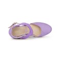 thumbnail image 4 of BLISSFUL STEP Women's Espadrilles Wedge Sandals Platform Close Toe Cross Strap Sandal Purple 9, 4 of 8