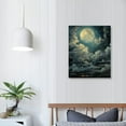 thumbnail image 3 of ONETECH Vintage Gothic Wall Decor Full Moon Art Prints Dark Academia Decor Canvas Landscape Wall Art Dark Cottagecore Decor Watercolor Moon Room Decor Aesthetic, 3 of 4