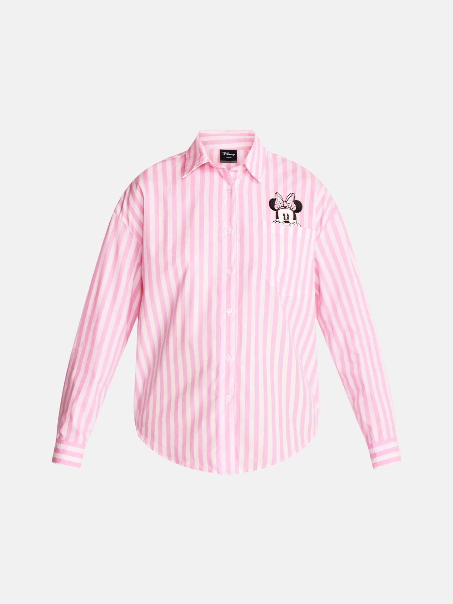 Adult Minnie Woven Long Sleeve Button Up Top