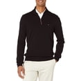 thumbnail image 1 of Jersey Tommy Hilfiger de manga larga de algodón con cremallera en cuarto, negro, 1 of 4