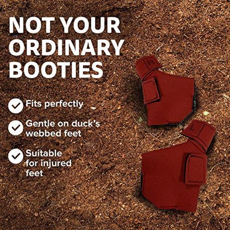 Birdy Bootie Protective Duck Shoes, Booties for Medium Waterfowl, Medium Waterfowl Pair (3.5” Max. Inside Width), Red