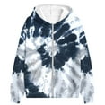thumbnail image 3 of AJTQTH Kids Girls Long Sleeve Tie Dye Print Jackets Casual Spring Fashion Full Zip up Hooded Pullover Sweatshirts Loose Soft Comfy Hoodie Outwear Coat with Pockets Black 10-11 Years, 3 of 3