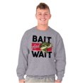 thumbnail image 5 of Fishing Largemouth Bass Bait Wait Unisex Plus Size Sweatshirt Brisco Brands 3X, 5 of 6