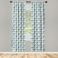 thumbnail image 4 of Ambesonne Retro Window Curtains, Circular Geometric Lines Art, Each 28" W x 95" L, Soft Blue Pale Grey and White, 4 of 4