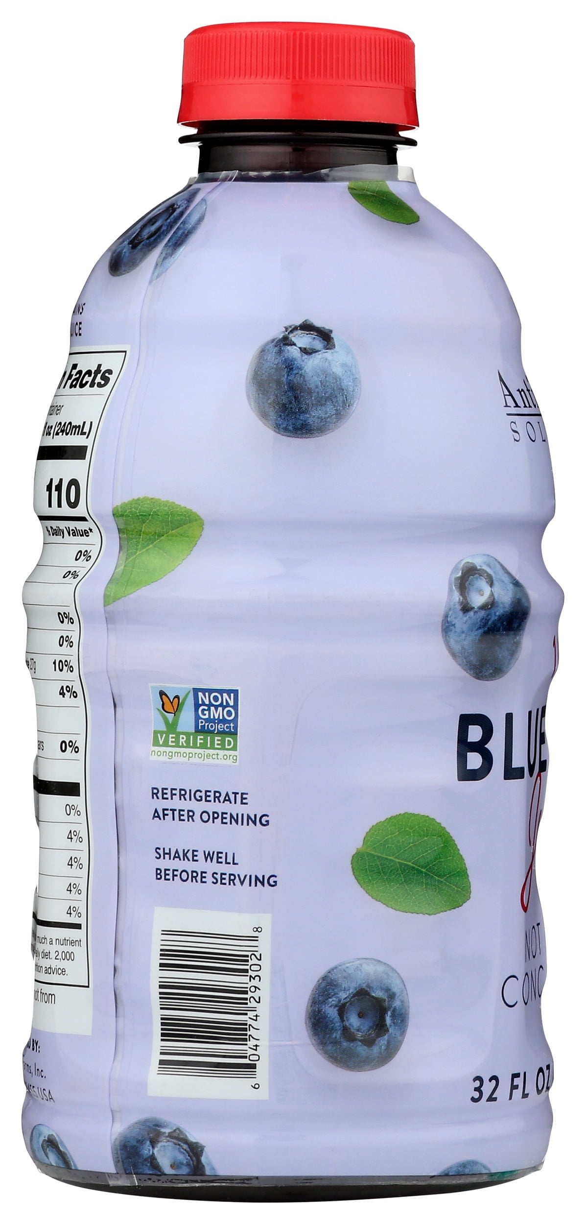 Pack of 6, Antioxidant Solutions Blueberry Juice, 32 fl oz