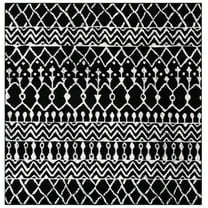SAFAVIEH Tulum Glen Moroccan Geometric Area Rug, 10' x 10' Square, Black/Ivory
