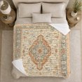 thumbnail image 5 of Persian Artwork Medallion Floral Vine Pattern Vintage, Festive Holiday Scene, Warm Flannel Blanket for Living Room and Family Room, Art Lovers Christmas Gift, Festive Home Decor, 5 of 9