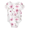 thumbnail image 2 of Watercolor Style Wild Flowers Spring Pure Cotton Bodysuit Short Sleeve Pajamas One-Piece Romper Unisex 9M, 2 of 6