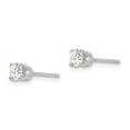 thumbnail image 2 of 14k White Gold 3.75mm Cubic Zirconia Cz Stud Earrings, 2 of 7