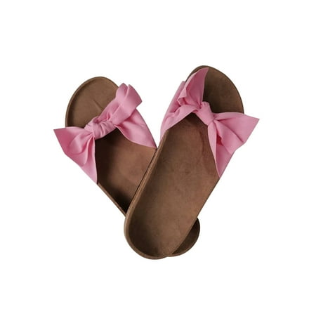 

Lacyhop WOMEN FLAT SUMMER BEACH BOW SLIDERS SLIP ON MULE FASHION SANDALS
