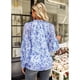 thumbnail image 5 of Camisa Suave, Blusa De Mujer Cómoda Transpirable Estampado Floral Escote En V Para Fiesta Para Citas ANGGREK  Otros, 5 of 7