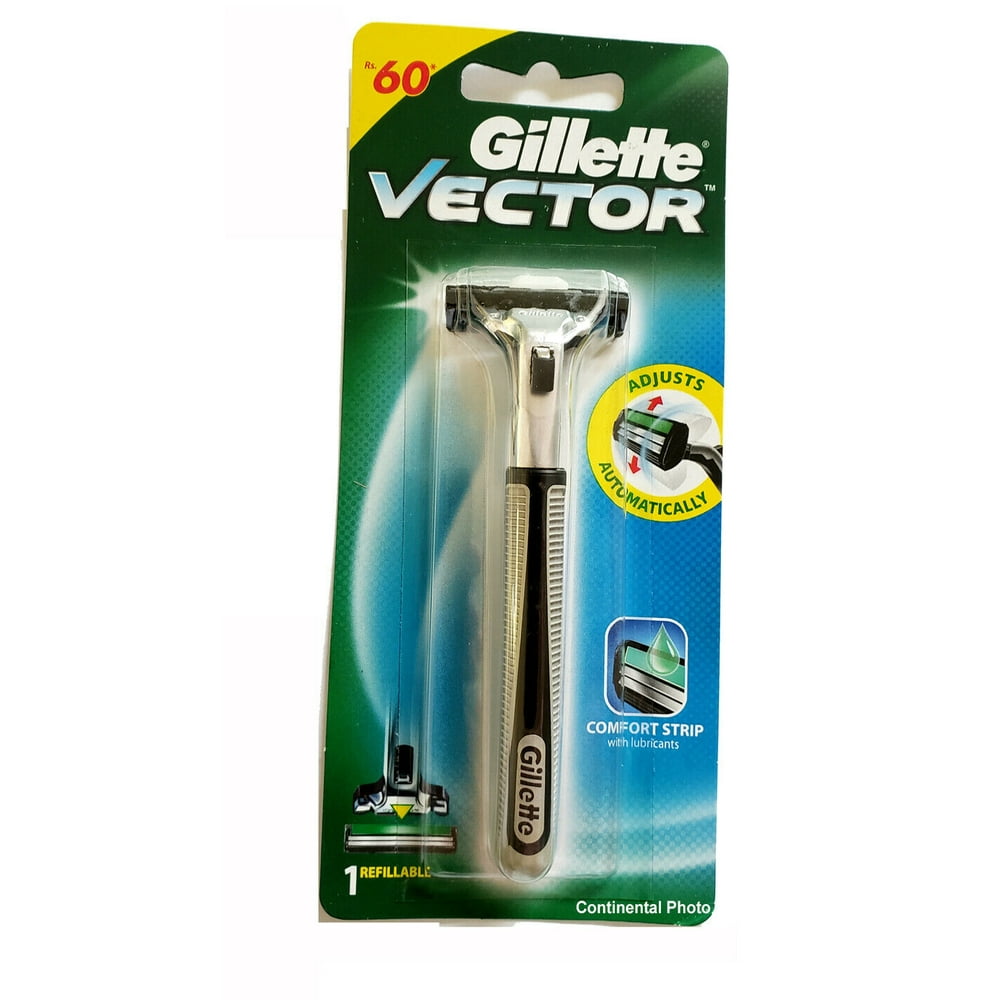 Gillette Vector Razor Handle with 1 Refill Blade