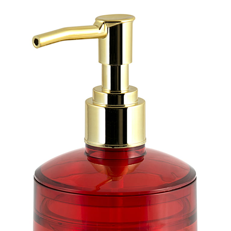 Red Soap Dispenser, Sponge Holder, Liquid Soap, Kitchen Soap Pump