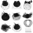 thumbnail image 2 of Tocados Dollcube sombreros de Velo Negro Vintage con Pinza para el Cabello y diadema 8 piezas, 2 of 7