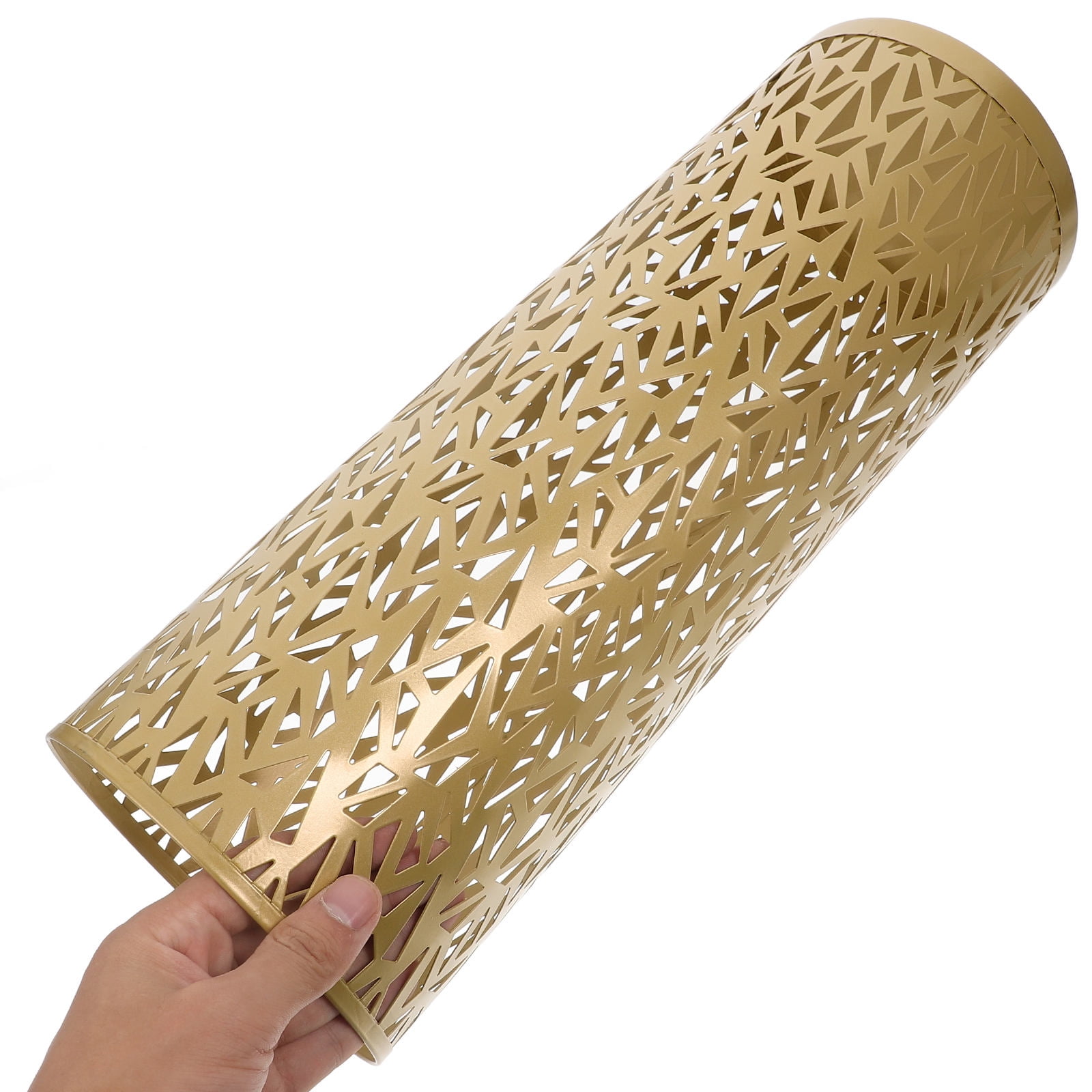IBASETOY Metal Umbrella Stand for Entryway with Multifunctional Golden Round Holder Indoor Storage Rack Organizer