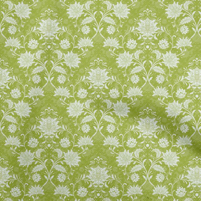 oneOone Velvet Light Green Fabric Floral Sewing Material Print Fabric By The Yard 58 Inch Wide