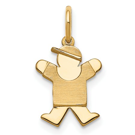 Mini Boy Joy Pendant In Real 14k Yellow Gold 18 mm x 9 mm