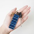 thumbnail image 6 of Keychain 6×3.1×1inpu Leather With Delicate Touch And Strong Recognition Is Used For Daily Travel, Work And Picnic Deepskyblue Stripe_1, 6 of 8