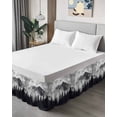 thumbnail image 4 of Snow Mountain Bed Skirt King Size 18" Drop Nature Scenery Black Forest Minimalist Ruffled Wrap Around Bed Skirts Adjustable Elastic Bedskirt Dust Ruffle for King Size Bed, 4 of 7
