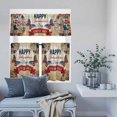 thumbnail image 2 of Kitchen Window Curtains Valance and Tier Set, Retro 4th of July Butterfly Rod Pocket Tier Curtains and Valance 3 Piece Set, Vintage American Flag Theme Window Treatment for Bedroom Living Room, 2 of 9
