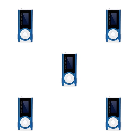 tredstone Mini USB Clip Digital MP3 Music Player OLED Screen Support 16/32GB Blue 1.1 inch 5Set