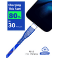 thumbnail image 6 of 6ft USB-A to USB-C Cable-Braided Charging & Data Transfer, Blue, 6 of 6