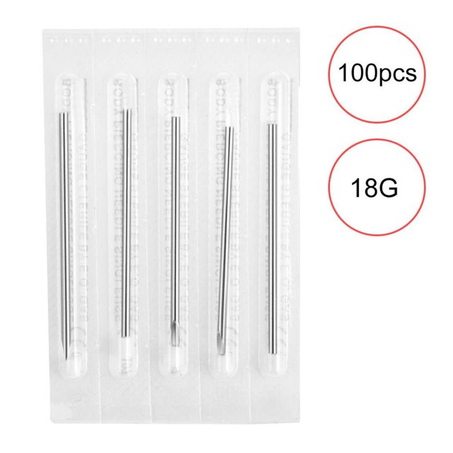 Agujas De Perforación Agujas De Perforación De Tatuaje Desechables Estériles Para Labio De La Oreja De La Nariz (18G) 100Pcs Sweethay CE001892-00