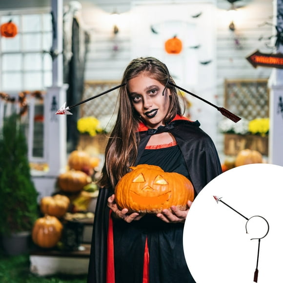 Halloween Costume Scary Headbands Horror Photo Props Rubber Plastic Arrows Headbands Through Head Accessories Makeup