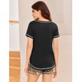 thumbnail image 5 of Ekouaer Pajama Set for Women 2 Piece Lounge Set Short Sleeve Tops and Shorts Print Pjs Sleepwear with Pockets, 5 of 6