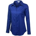 thumbnail image 2 of KOGMO Women's Basic Long Sleeve Button Down Shirts Office Work Blouse Regular Fit (S-3X), 2 of 8