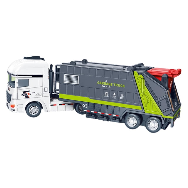 Camión de basura de juguete, camión de transporte de basura, duradero, simulación con motor de fricción. camión de reciclaje