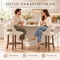 thumbnail image 2 of SESSLIFE Bar Stools Set of 2, 26" Counter Height Bar Stools with Open Back, Modern Upholstered Kitchen Island Stools with Solid Wood Legs, Bar Chairs for Dining Room, Beige, 2 of 9