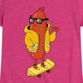 thumbnail image 3 of Instant Message - Hot Dog Skater - Toddler And Youth Girls Short Sleeve Graphic T-Shirt, 3 of 6