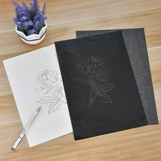 Longtereen 100 Sheets Carbon Paper Black Graphite Paper for Tracing Patterns Onto Wood Paper Canvas and Other Crafts Projects.