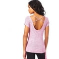 thumbnail image 3 of Aeropostale Womens Sheer Scoop-Back Knit Basic T-Shirt, Purple, Juniors, Small, 3 of 3