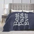 thumbnail image 4 of Wijzvio Best Papa Ever Throw Blanket Soft Fuzzy Fleece Blanket For Couch Bed Living Room Decoration 60"X50", 4 of 9