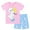 2# Pink, variant on Little Hand Little Big Girls Pajamas Set Short Sleeve PJs 100% Cotton Pyjamas Unicorn 2T