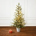 thumbnail image 6 of 5.5Ft Pre-Lit Green Artificial Fir Christmas Tree with Round Planter Pot, 6 of 10