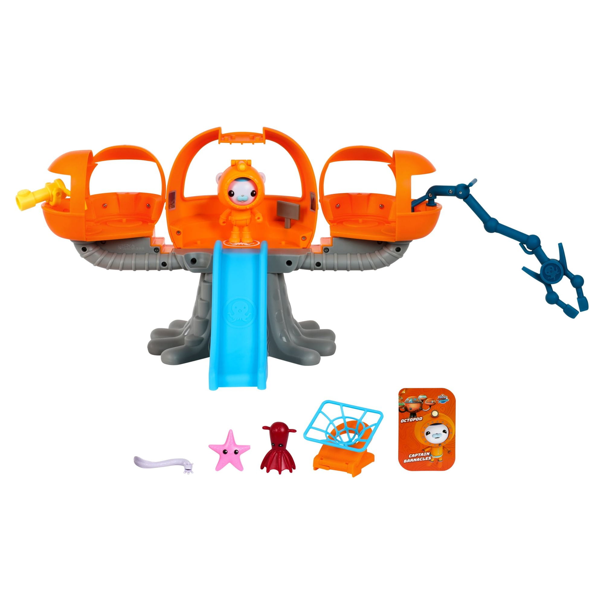 Octonauts Above & Beyond, Octopod Playset, Deep Sea Captain Barnacles and 3 Creatures, 6 Total Pieces, Preschool, Ages 3+