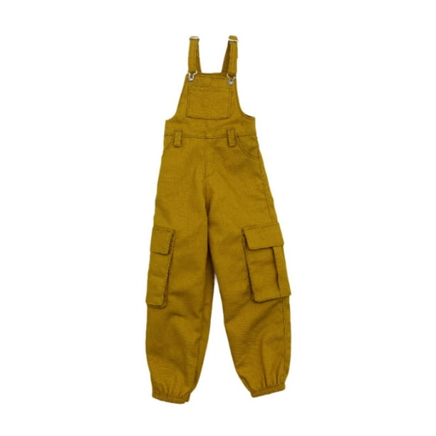 Mono en miniatura a escala 1/6, traje de cosplay, pantalones holgados informales, disfraz para figuras de 12 pulgadas, modelo de muñeca para vestir. amarillo