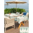 thumbnail image 5 of Outdoor Tablecloth with Umbrella Hole for Patio/Picnic/Party/Camping, Green Eucalyptus Leaves Waterproof Table Cloth Rectangle Table Cover Washable, Spring Daily Flowers Plants Beige (60"x 120"), 5 of 8