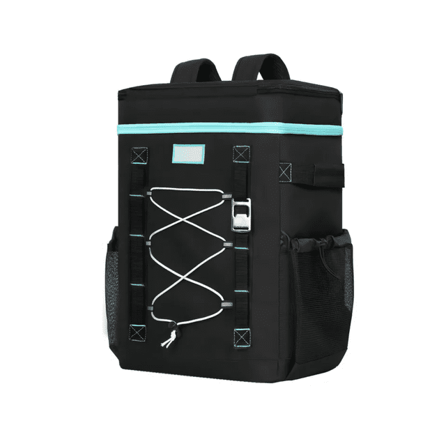 Mochila Hielera Impermeable Bolsa Térmica 30 L Malubero, Negra con Azul