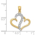 thumbnail image 4 of Finest Gold 14K Yellow & Rhodium White Polished Double Heart Pendant, 4 of 7