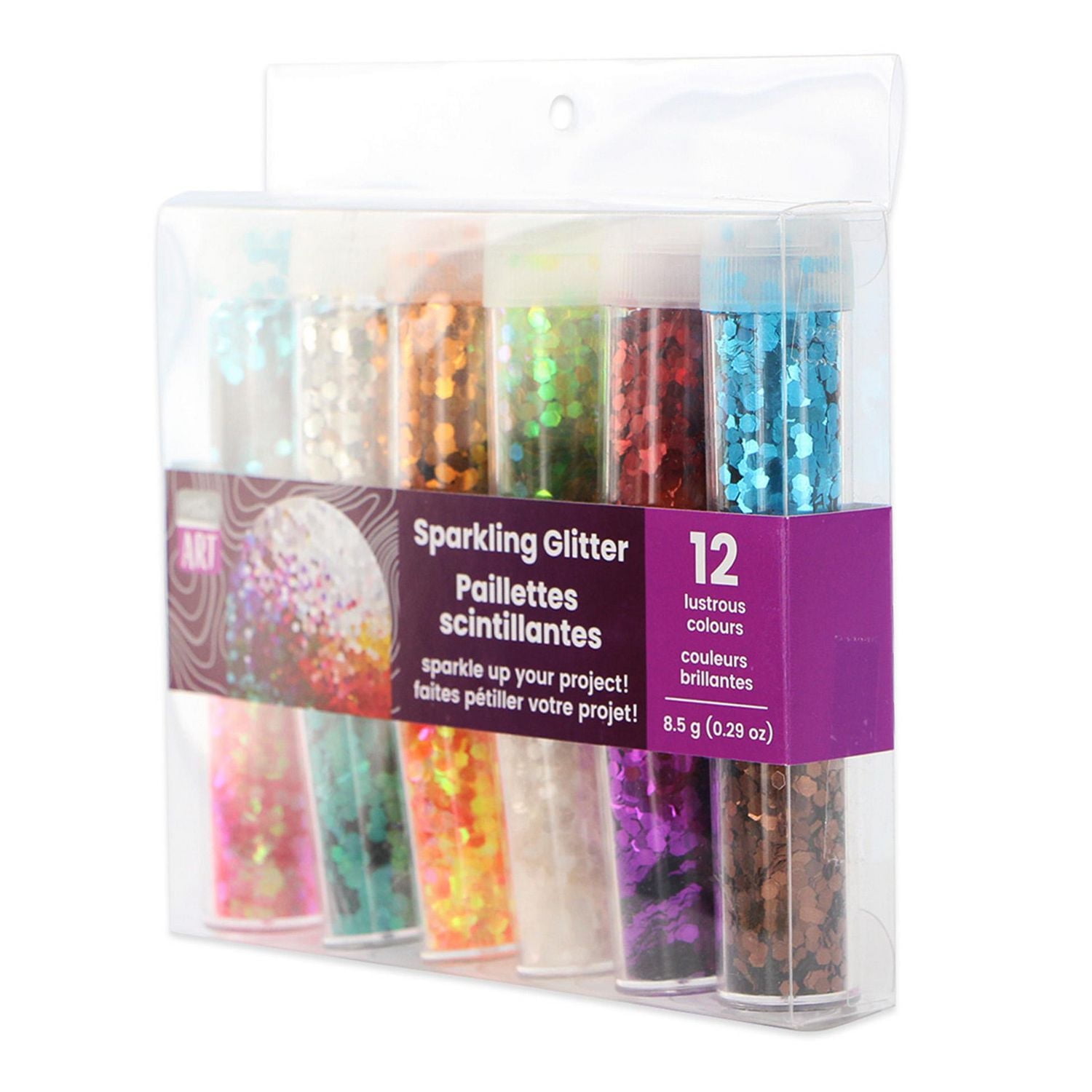 UNIQUE CREATIVE ART Sparkling Glitter set, 12 colours, Vibrant, DIY, Crafts