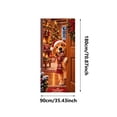 thumbnail image 3 of Christmas Door Cover with Dog Santa Hat Design Elastic Front Door Decoration for Holiday Party 70.87 x 35.43 in, 3 of 4