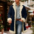 thumbnail image 2 of Men's Christmas Winter Coat Solid Color Anorak Warm Theme Outerwear Winter Jacket Cold Weather Casual Indoor Outdoor Navy M, 2 of 7