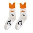 thumbnail image 3 of Calcetines deportivos unisex con diseño de animales, divertidos y novedosos, para Navidad Naranja blanco, 3 of 9