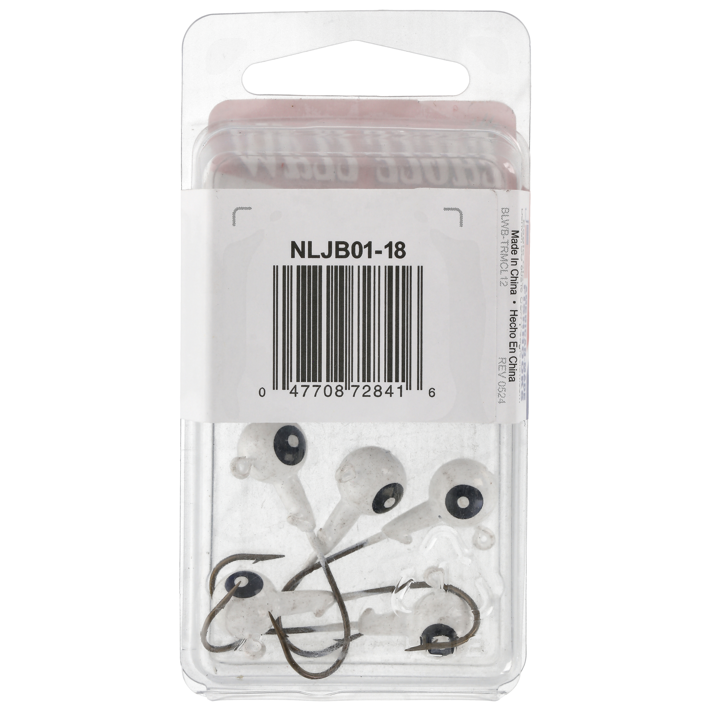 Eagle Claw Tin Ball Head Jig - Double eye - 5 pack - 1/8 oz - White